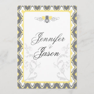 Elegant Yellow & Gray Garden Wedding Invitations
