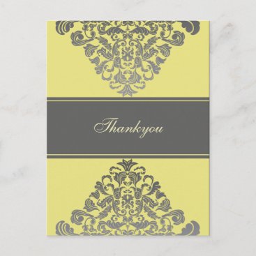 Elegant "yellow gray" Thank You Cards