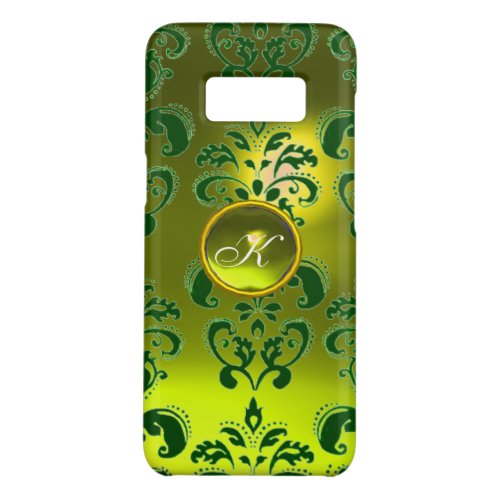 ELEGANT YELLOW GREEN DAMASK GEMSTONE MONOGRAM Case_Mate SAMSUNG GALAXY S8 CASE