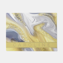 Elegant Yellow Grey Gold Marble Effect Name