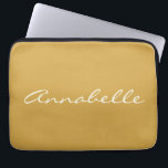 Elegant Yellow Handwritten Script Name Custom  Laptop Sleeve<br><div class="desc">This custom laptop case features your name in beautiful handwritten script lettering on a stylish Yellow background. Great gift idea.</div>