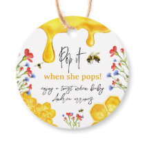 Elegant Yellow Honey Bee Floral Baby Shower Gift Favor Tags