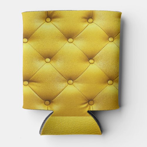 Elegant yellow leather buttoned texture can cooler