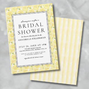 Elegant Yellow Lemon Citrus Bridal Shower Invitation