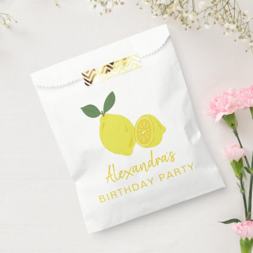 Elegant Yellow Lemon Party Favor Bag