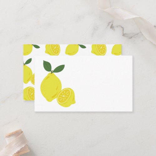 Elegant Yellow Lemon Party Place Card