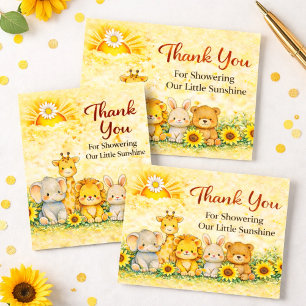 Elegant Yellow Little Sunshine Safari Thank You Note Card