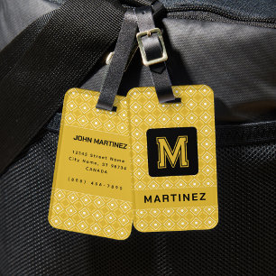 Elegant Yellow Luggage Tag for Man