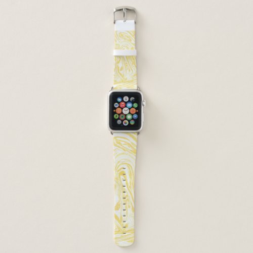 Elegant Yellow Marble Hand_Drawn Texture Apple Watch Band