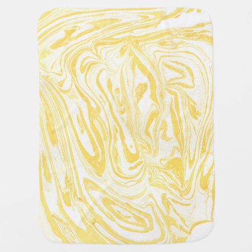 Elegant Yellow Marble Hand_Drawn Texture Baby Blanket