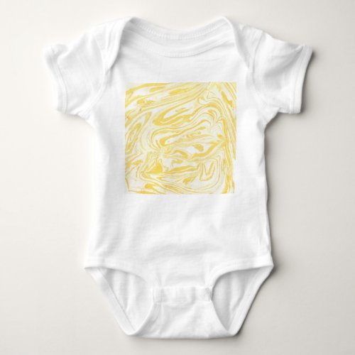 Elegant Yellow Marble Hand_Drawn Texture Baby Bodysuit
