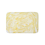 Elegant Yellow Marble: Hand-Drawn Texture Bath Mat