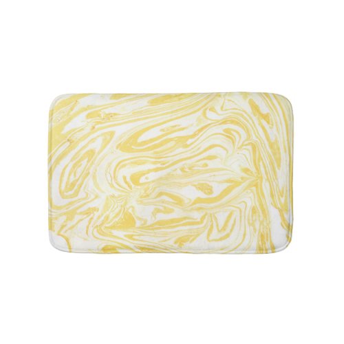 Elegant Yellow Marble Hand_Drawn Texture Bath Mat