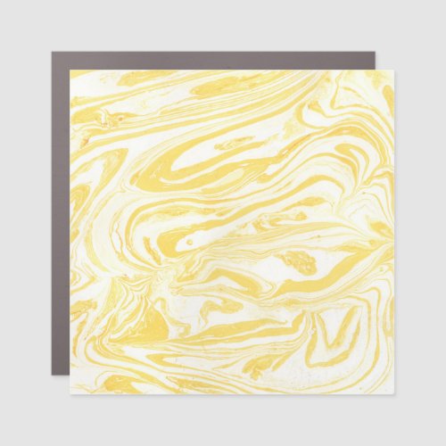 Elegant Yellow Marble Hand_Drawn Texture Car Magnet