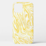 Elegant Yellow Marble: Hand-Drawn Texture iPhone 12 Case