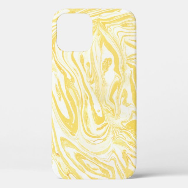Elegant Yellow Marble: Hand-Drawn Texture Case-Mate iPhone Case (Back)