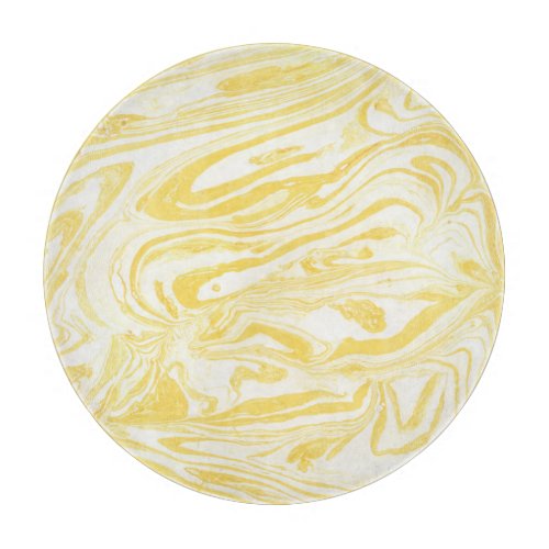 Elegant Yellow Marble Hand_Drawn Texture Cutting Board