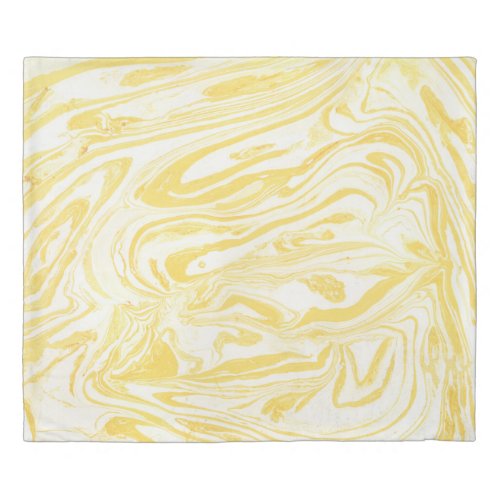 Elegant Yellow Marble Hand_Drawn Texture Duvet Cover