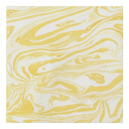 Elegant Yellow Marble Hand_Drawn Texture Faux Canvas Print