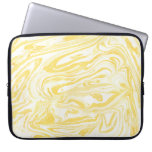 Elegant Yellow Marble: Hand-Drawn Texture Laptop Sleeve