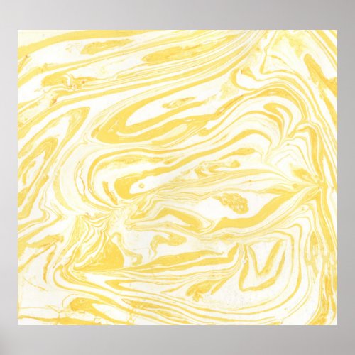 Elegant Yellow Marble Hand_Drawn Texture Poster