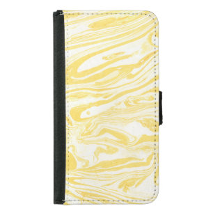 Elegant Yellow Marble: Hand-Drawn Texture Samsung Galaxy S5 Wallet Case