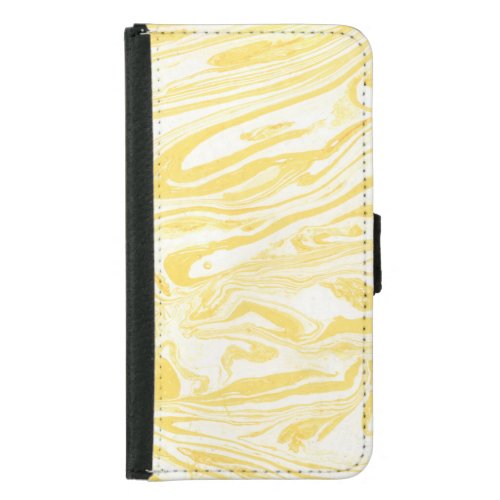 Elegant Yellow Marble Hand_Drawn Texture Samsung Galaxy S5 Wallet Case