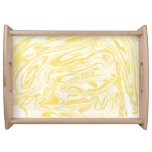 Elegant Yellow Marble: Hand-Drawn Texture Serving Tray