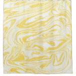 Elegant Yellow Marble: Hand-Drawn Texture Shower Curtain