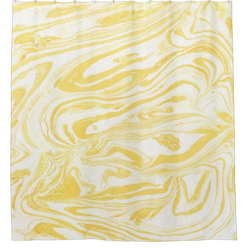 Elegant Yellow Marble Hand_Drawn Texture Shower Curtain