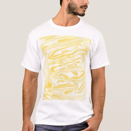 Elegant Yellow Marble Hand_Drawn Texture T_Shirt