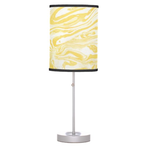Elegant Yellow Marble Hand_Drawn Texture Table Lamp