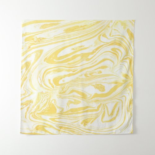 Elegant Yellow Marble Hand_Drawn Texture Tapestry