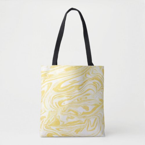 Elegant Yellow Marble Hand_Drawn Texture Tote Bag
