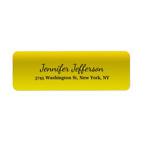 Elegant Yellow Modern Handwriting Plain Label