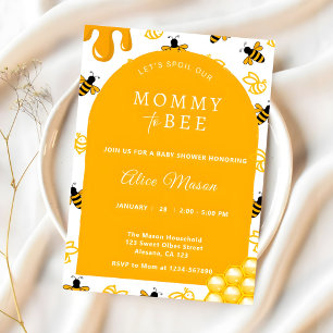 Elegant Yellow Mommy to Bee Baby Shower Invitation