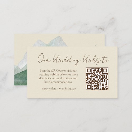 Elegant Yellow Mountains QR Code Enclosure Card