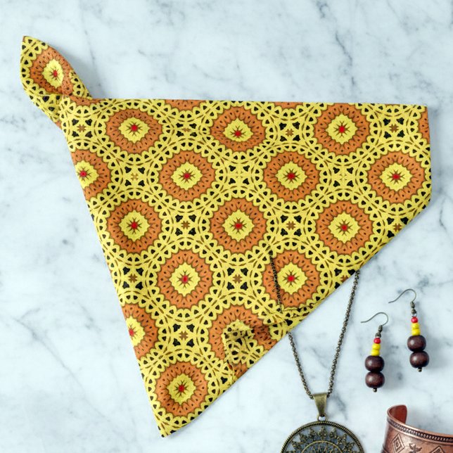 Elegant Yellow & Orange Mosaic Geometric Pattern Bandana (Creator Uploaded)
