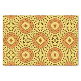 Elegant Yellow & Orange Mosaic Geometric Pattern Tissue Paper