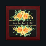 Elegant Yellow Orange Rose Flower Bouquet Gift Box<br><div class="desc">Personalized beautiful bright yellow orange rose flower bouquet gift box. This is perfect to give to your friends and families for any occasions or for
yourself.</div>