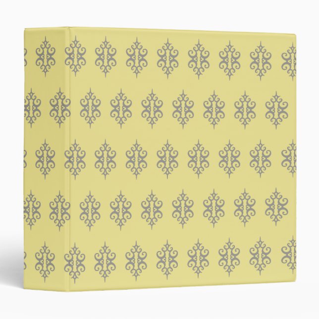 Elegant Yellow Pattern Binder (Front/Spine)