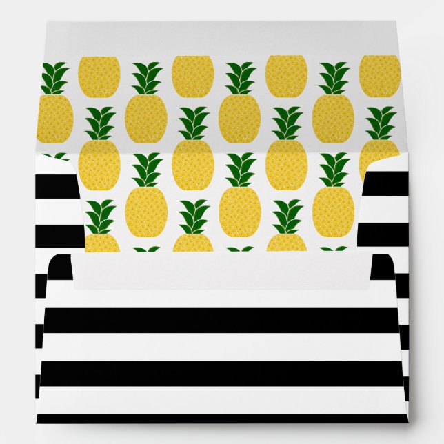Elegant Yellow Pineapple Pattern Envelope (Back (Bottom))
