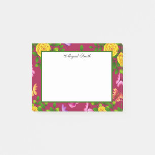 Elegant Yellow Pink And Purple Rose Flower Post-it Notes