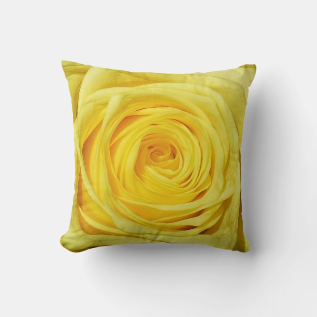 Elegant Yellow Rose Collection Throw Pillow (Front)