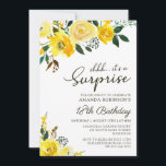 Elegant Yellow Rose Floral Surprise 18th Birthday Invitation<br><div class="desc">Modern elegant yellow watercolor floral Surprise 18th (or any age) birthday party invitations. Celebrate in style with our elegant, modern birthday party invitations, featuring a beautiful botanical garden yellow watercolor rose floral design. This sophisticated invitation showcases stylish calligraphy and typography with a charming arrangement of yellow watercolor roses and greenery...</div>