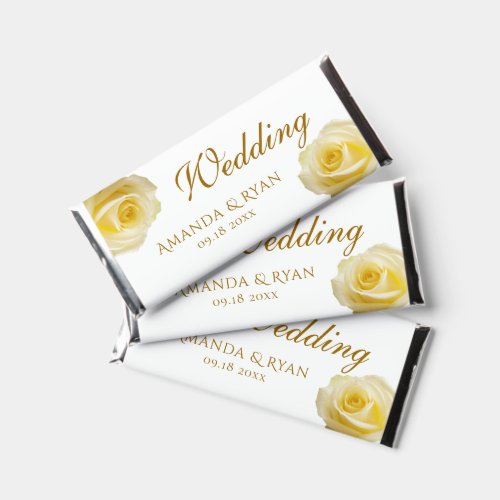 Elegant Yellow Rose Floral Wedding  Hershey Bar Favors