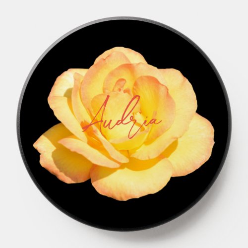 Elegant Yellow Rose Flower Phone Grips