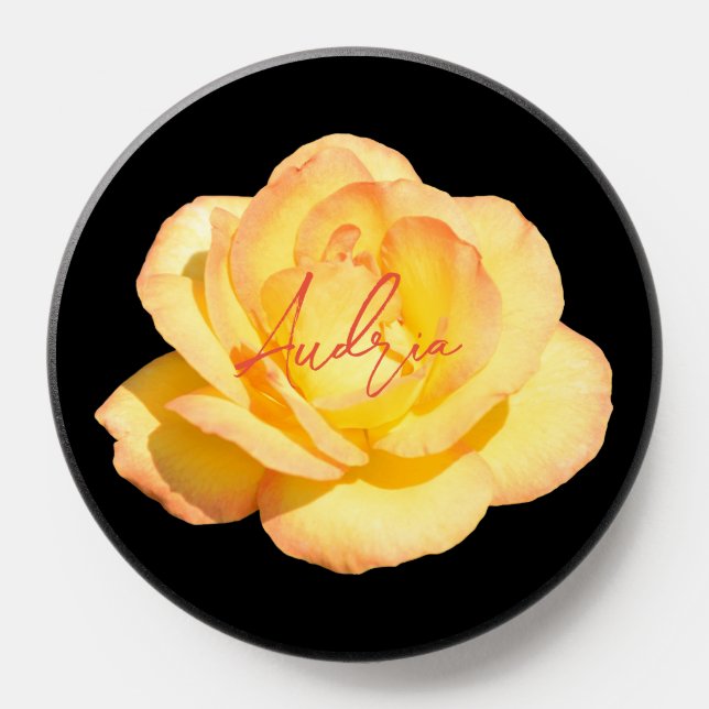 Elegant Yellow Rose Flower Phone Grips (Popsocket)
