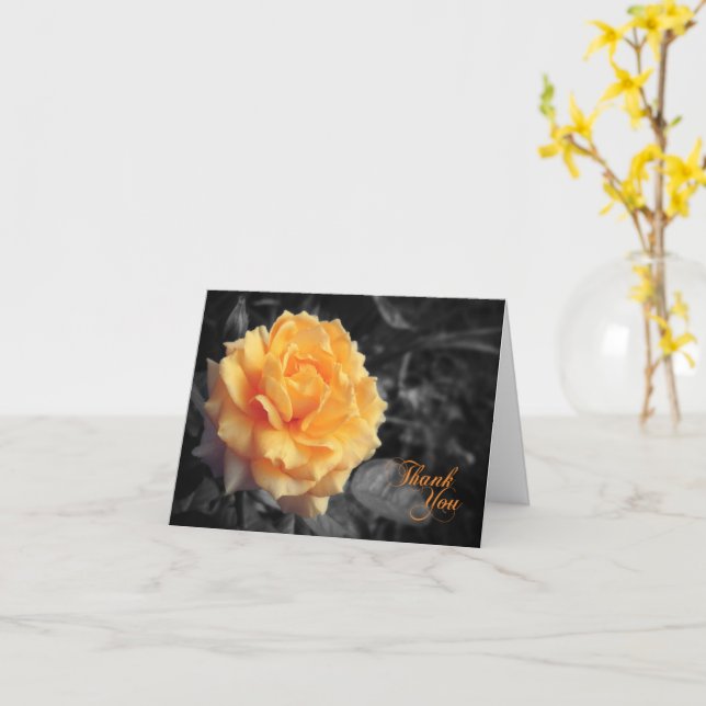 Elegant Yellow Rose Thank You Card (Yellow Flower)