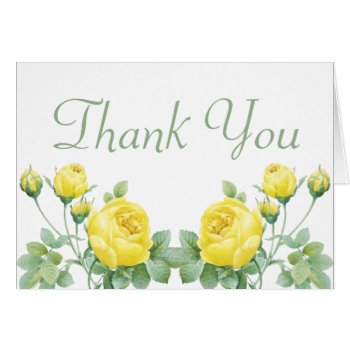 Elegant Yellow Rose Watercolor Wedding Thank You by merrybrides at Zazzle